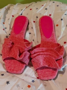 ShuShop Hot Pink Ruffle Slide Mules
